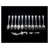Lot, silverplate State spoons (11) and 2 Masonic