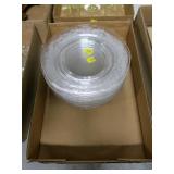 Lot, 11 etched glass, 9 1/2" plates