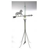 56" Antique weathervane with glass lightning ball