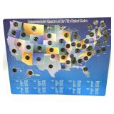 State quarter collector map with coins, 50 pcs.