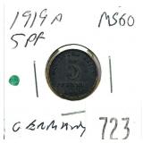 1919 German 5 pfennigs