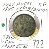 1945 India half rupee