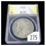 1892 Morgan dollar, ANACS slab certified AU-50