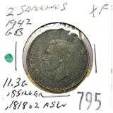 1942 British 2 shillings