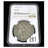1897-O Morgan dollar, NGC slab certified VF-20