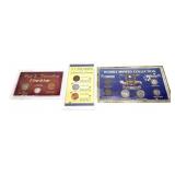 Lot of coin sets with silver, 3 pcs.