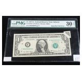 $1 Error note, series of 1977A, PMG slab certified
