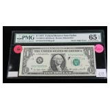 $1 Error note, series of 1977, PMG slab certified