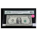 $1 Error note, series of 1974, PMG slab certified