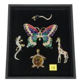 Lot, living creatures fashion pins