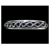 Sterling silver rope design band ring, size 8