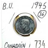 1945 Canadian nickel