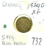 1929 German 5 pfennigs