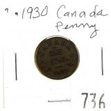 1930 Canadian penny