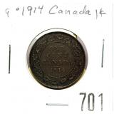 1914 Canadian large cent