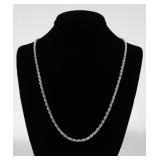 Sterling silver 24" rope chain, 11.2 grams