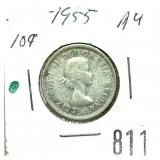 1955 Canadian quarter