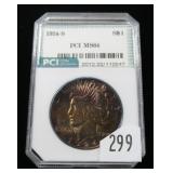 1924-S Peace dollar, PCI slab certified MS-64