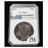 1922 Peace dollar, PCI slab certified MS-65+