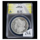 1880 Morgan dollar, ANACS slab certified AU-55