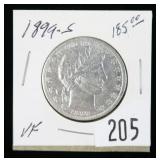 1899-S Barber half dollar