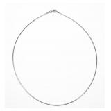Sterling silver 17" serpentine wire necklace,