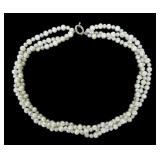 17.5" Three-strand freshwater grey and white pearl