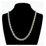 Sterling silver 24" heavy rope chain, 46.4 grams