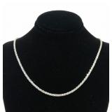 Sterling silver 16" cut rope chain, 4.9 grams