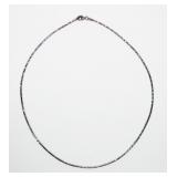 Sterling silver 17" faceted wire necklace,