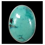 Sterling silver bezel set turquoise ring, size 8