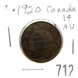 1920 Canadian large cent