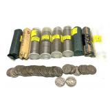 x9- Rolls of 1937 Buffalo nickels, -x9 rolls,
