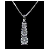 Sterling silver CZ 3-stone Life Journey pendant