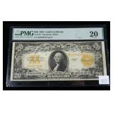 $20 gold certificate, series of 1922, PMG slab