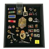 Lot, pins, pendant, military and more