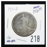 1921-D Walking Liberty half dollar