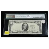 $10 error note, series of 1977, PMG slab certified