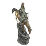 "Mountain Man," bronze statue, 44" H