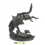Frederic Remington solid bronze statue, "Wicked