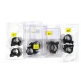 Lot, four sets of 1" rings