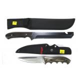 Lot, two hunting knives with sheaths, as new!