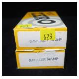2- Boxes of Zero 9mm Luger 147 JHP cartridges