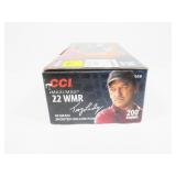 Box of 200 rounds CCI .22 Magnum J hollow point