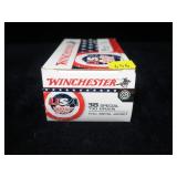 Box of Winchester .38 SPL 130-grain FMJ cartridges