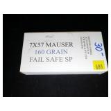 Box of 7 x 57 Mauser 160-grain Fail Safe