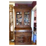 Victorian Cylinder roll Secretary w/ bookcase top,