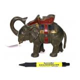 Vintage C/I Mechanical Elephant Bank, 5.5" H,