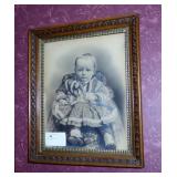 Victorian Oak framed baby photo,