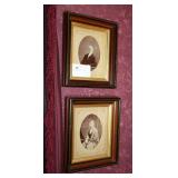 Pair of Walnut Victorian Framed Portraits,